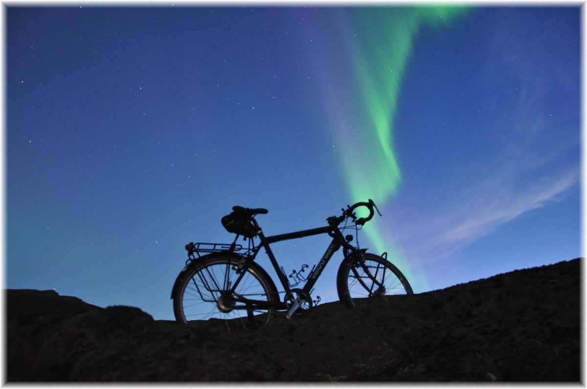 Island, Westfjorde, Polarlicht, Velotraum