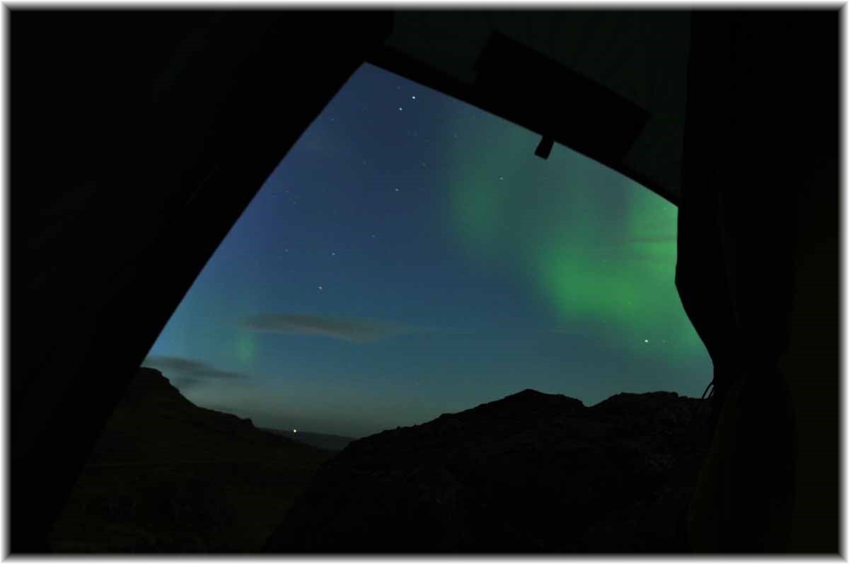 Island, Westfjorde, Polarlicht, Hilleberg Soulo