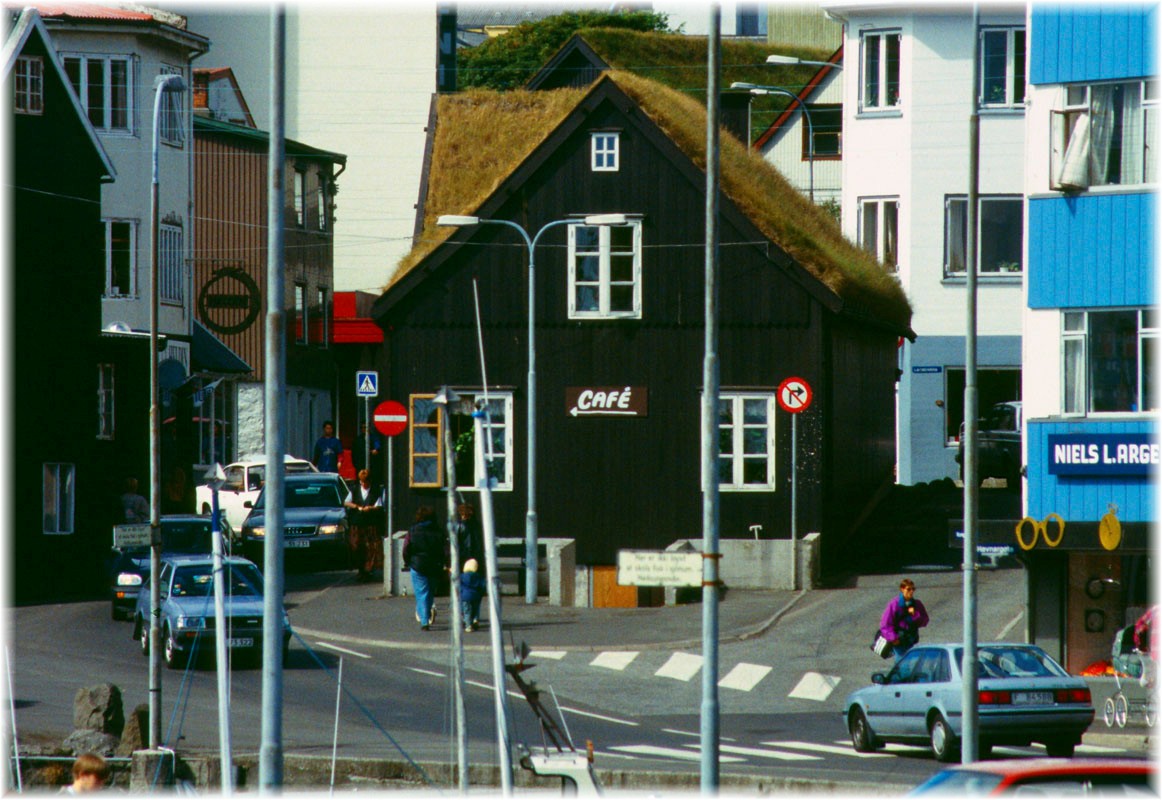 Café Natúr am Hafen in Tórshavn, Färöer Inseln
