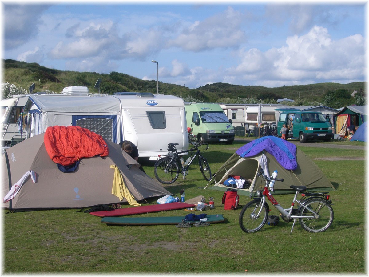 Nordseeküstenradweg, North Sea Cycle Route, Niederlande, Campingplatz in Katwijk aan Zee