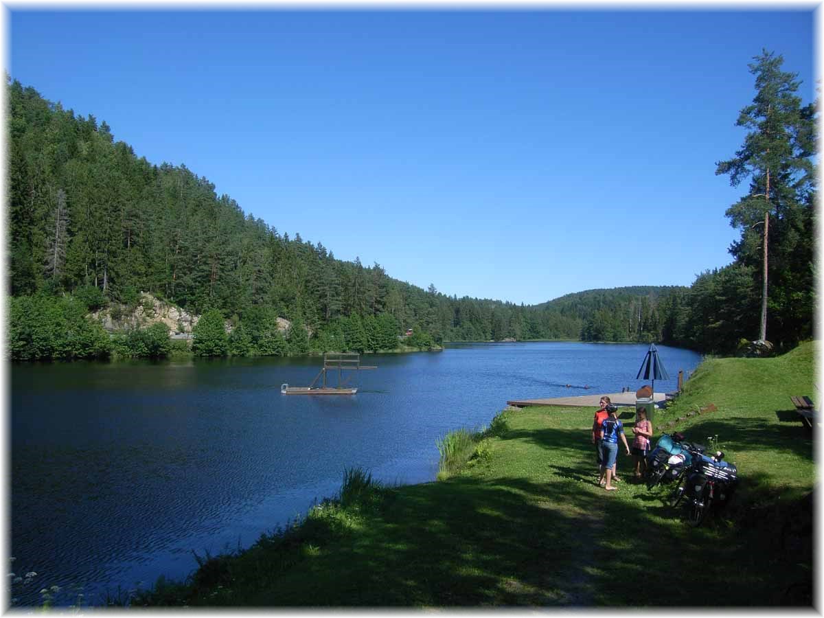 Nordseeküstenradweg, North Sea Cycle Route, Norwegen, Bergsee bei Krager