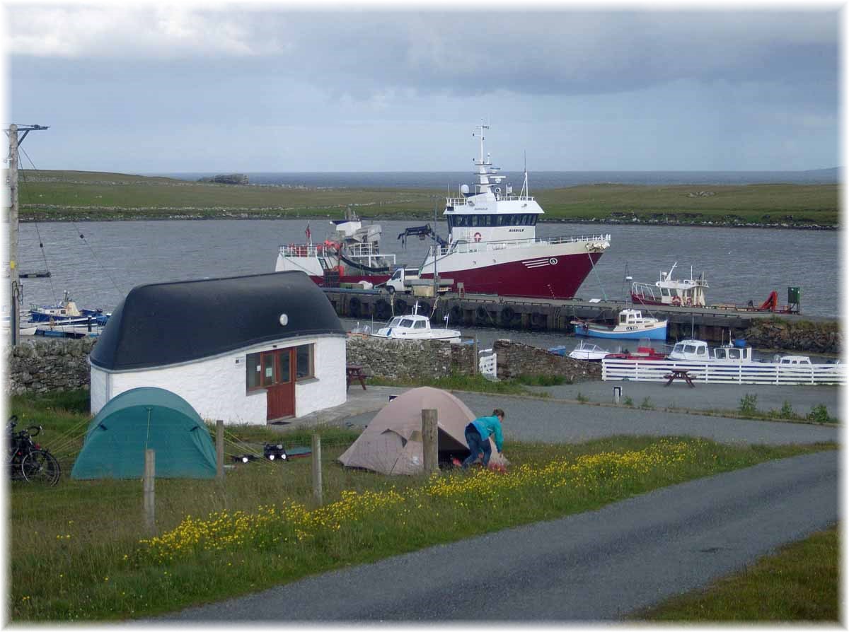 Nordseeküstenradweg, North Sea Cycle Route, Schottland, Shetlands, Burravoe auf Yell