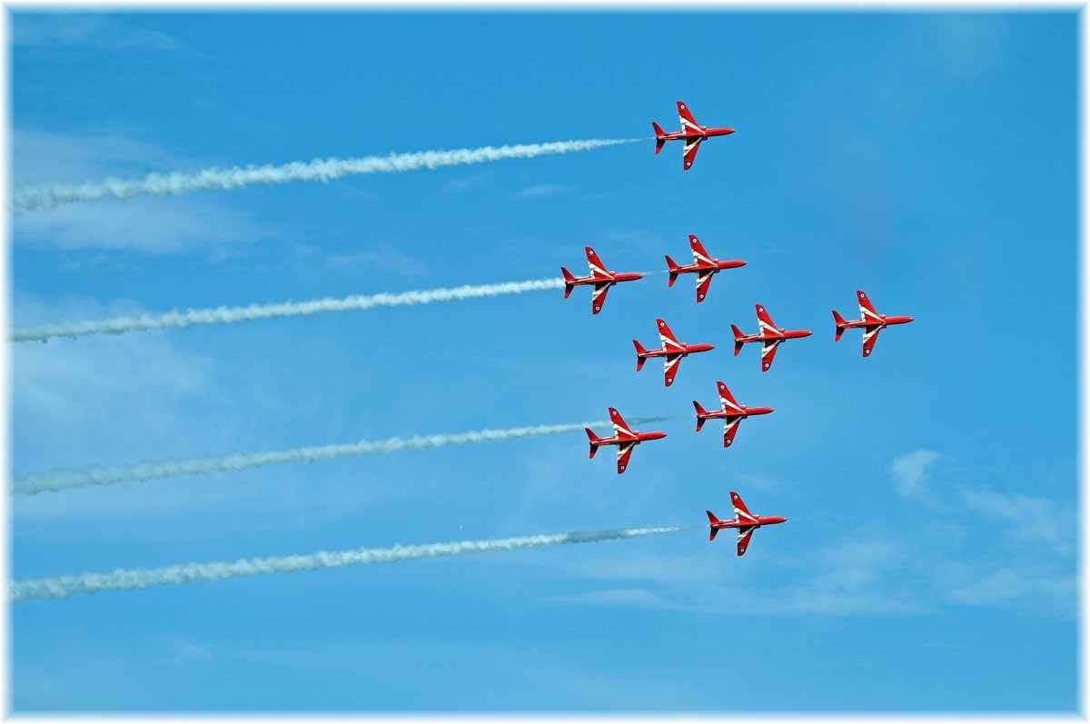 Nordseeküstenradweg, North Sea Cycle Route, England, Sunderland Air Show, Red Arrows