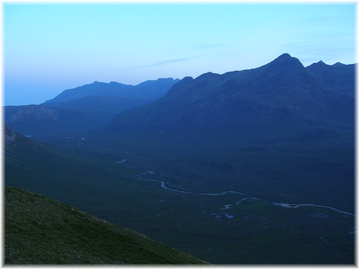 Schottland, am Abend auf dem Berg