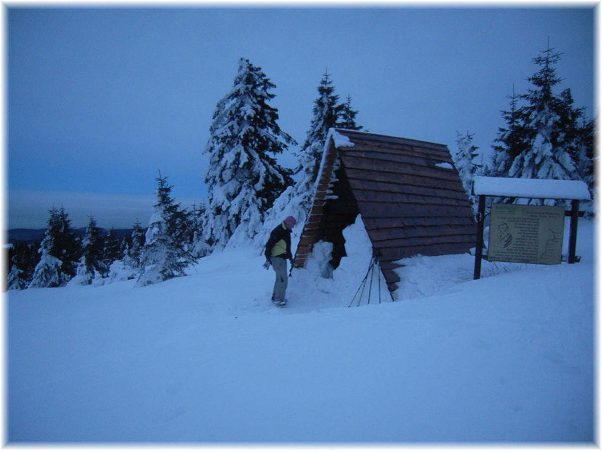 Nordseite des Brocken - Nachtlager in der Wanderhütte