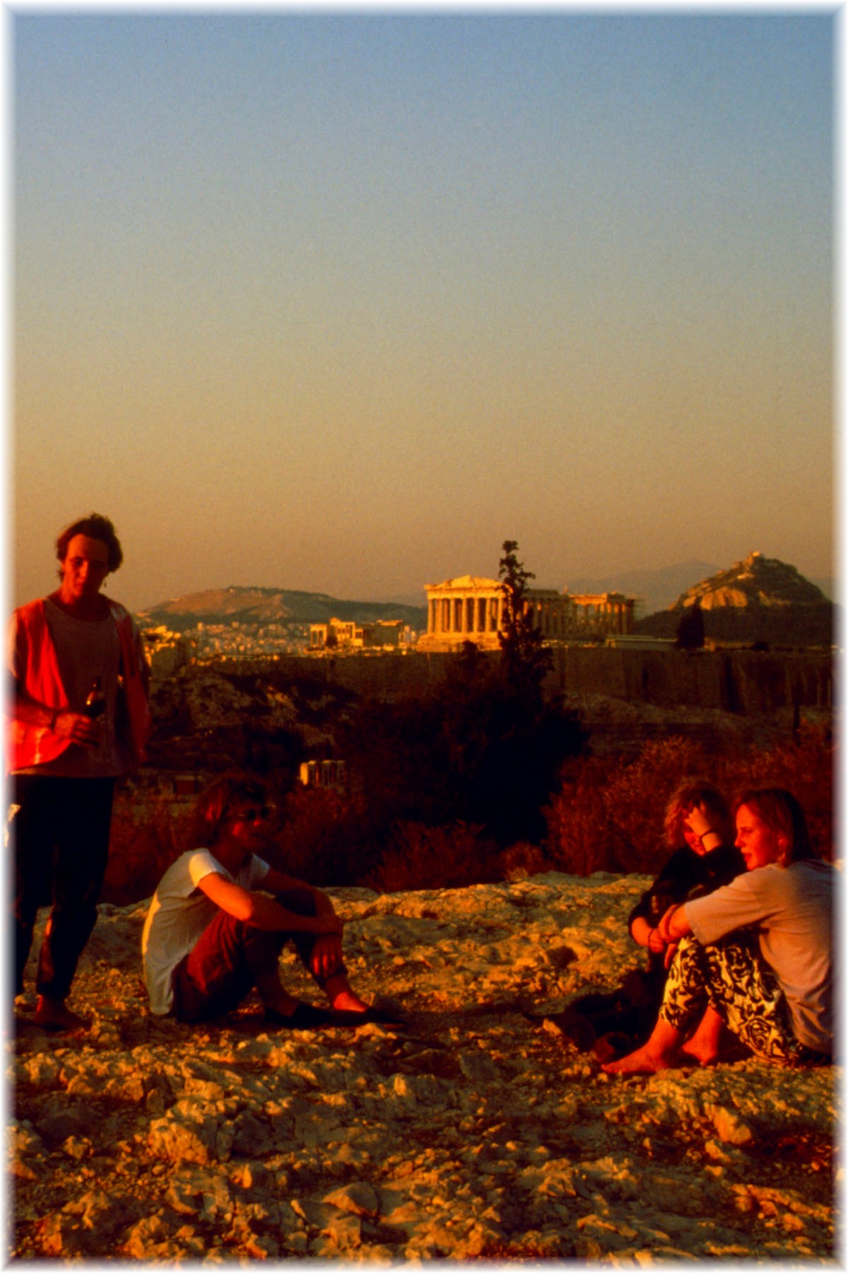 Sonnenuntergang auf dem Filoupapou, Athen.