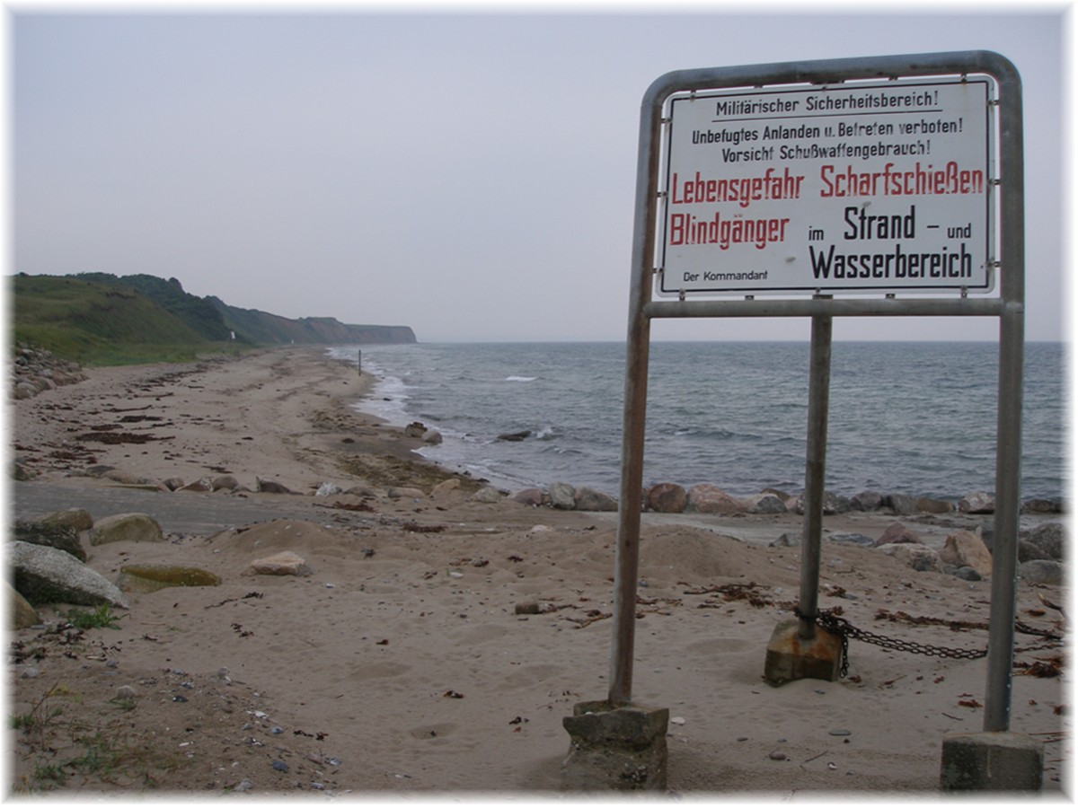 Ostseeküste bei Johannistal, Blick in Richtung des Militärgebiets