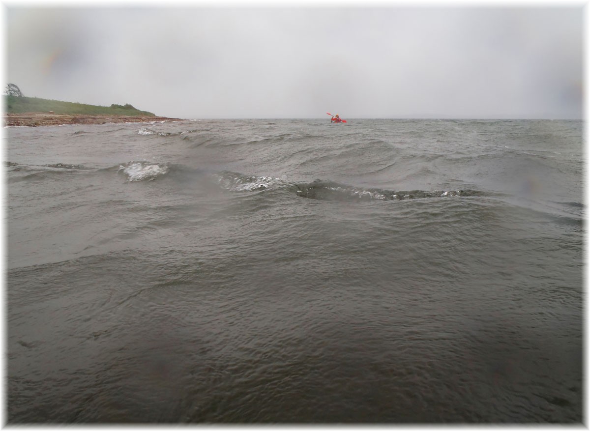 Wind und Regen auf der Ostsee vor der Küste von Als